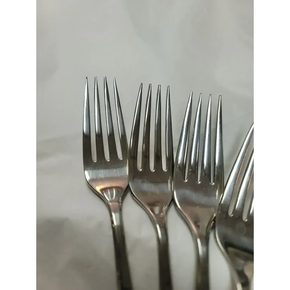 American Stainless Flair Forks 2 Salad 6 Dinner Knives Lot Of 8 Flatware MCM